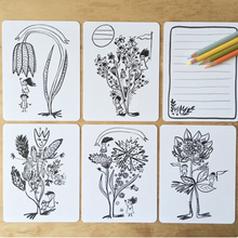 Colouring Card Set, Fun with Flowers