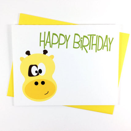 Giraffe - Happy Birthday Card