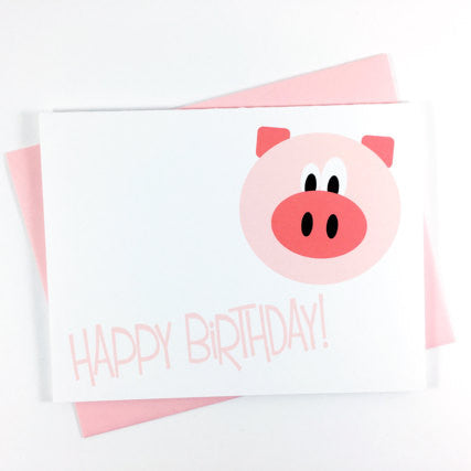 Pig - Happy Birthday Card